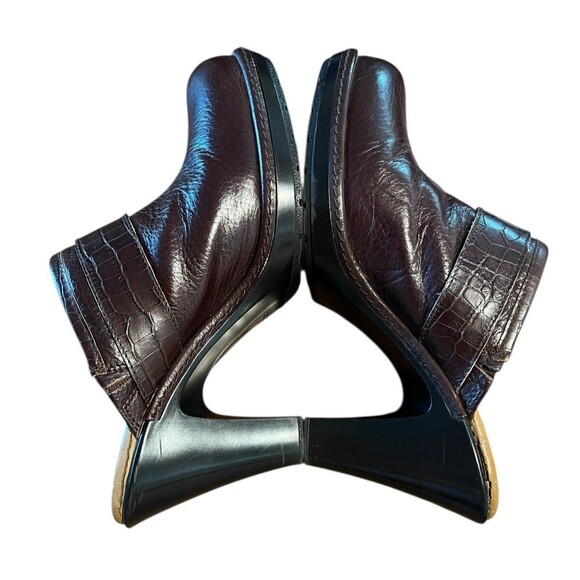 Sofft Platform Mules Clogs w Buckle Size 8.5 Dark Brown Raisin Leather Y2K - Picture 5 of 14
